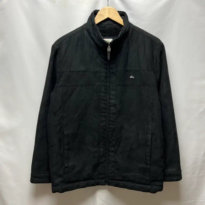 [BUNJANG] Lacoste Acrylic Fleece Lined Black Blouson Jacket / [정품/95] 라코스테 아크릴털 기모 블랙 블루종 자켓/점퍼