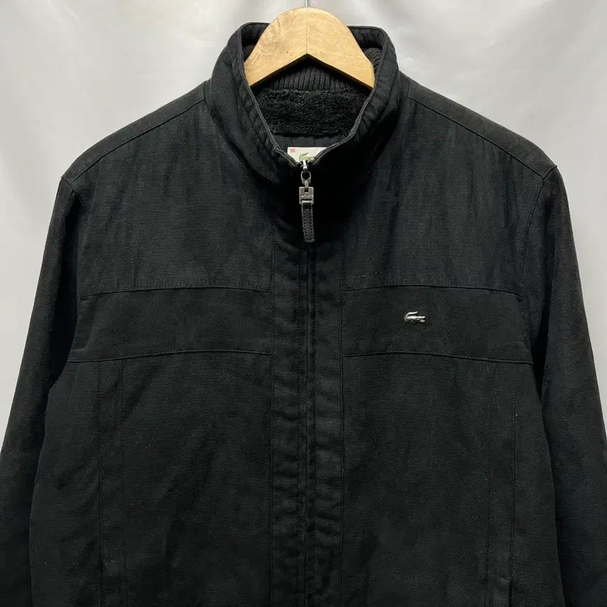 [BUNJANG] Lacoste Acrylic Fleece Lined Black Blouson Jacket / [정품/95] 라코스테 아크릴털 기모 블랙 블루종 자켓/점퍼