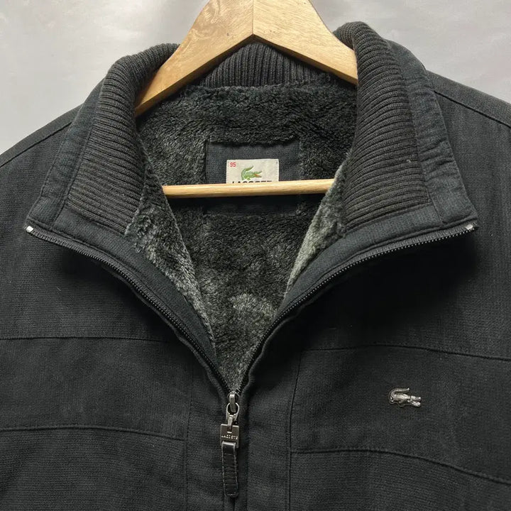 [BUNJANG] Lacoste Acrylic Fleece Lined Black Blouson Jacket / [정품/95] 라코스테 아크릴털 기모 블랙 블루종 자켓/점퍼