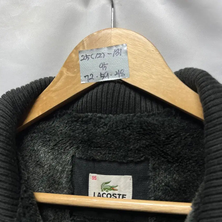 [BUNJANG] Lacoste Acrylic Fleece Lined Black Blouson Jacket / [정품/95] 라코스테 아크릴털 기모 블랙 블루종 자켓/점퍼