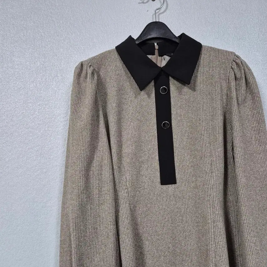 [BUNJANG] GOLD MINE Color Block Wool Blend Dress / GOLD MINE 배색 모혼방 원피스 66