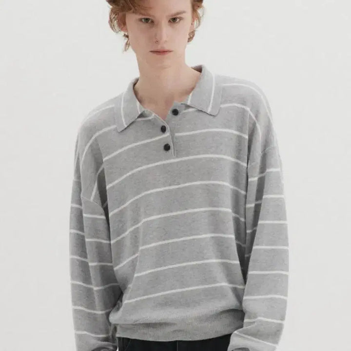 [BUNJANG] DNSR Stripe Crop Collar Knit L Size / (새상품)DNSR 디앤써 스트라이프 크롭 카라 니트 L사이즈