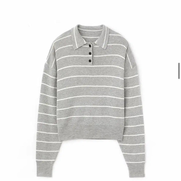 [BUNJANG] DNSR Stripe Crop Collar Knit L Size / (새상품)DNSR 디앤써 스트라이프 크롭 카라 니트 L사이즈