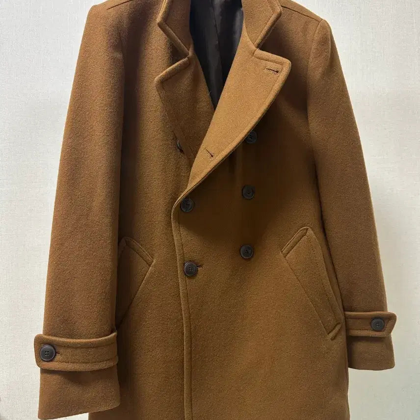 [BUNJANG] BON Men's Camel Double Half Wool Coat / BON 남성 카멜 더블 하프 모 코트