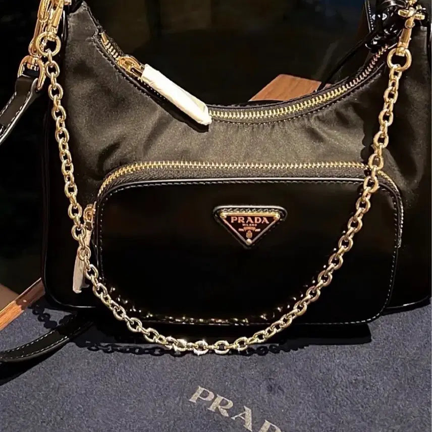 [BUNJANG] Prada Re-Nylon Leather Shoulder Bag / 프라다 리나일론 가죽 숄더백