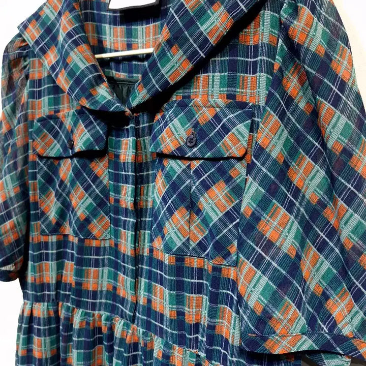 [BUNJANG] Karl Lagerfeld Sailor Collar Check Long Dress / 칼라거펠트 세일러카라 체크 롱원피스[55]