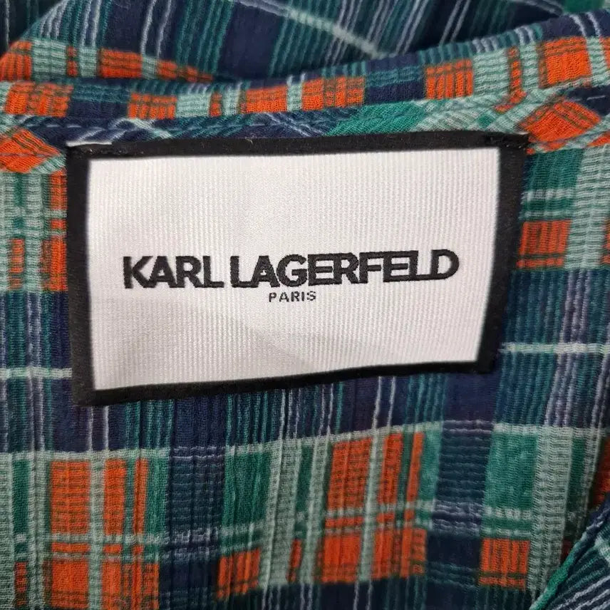 [BUNJANG] Karl Lagerfeld Sailor Collar Check Long Dress / 칼라거펠트 세일러카라 체크 롱원피스[55]