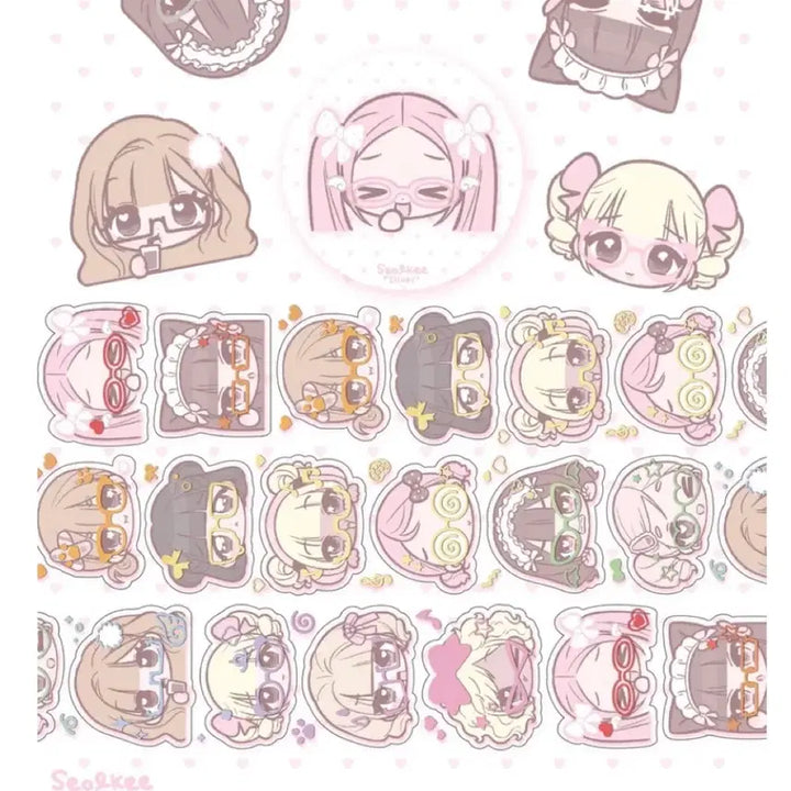 [BUNJANG] Seolgi Illustration Kiss Cut / 설기일러스트 안경소녀 키스컷