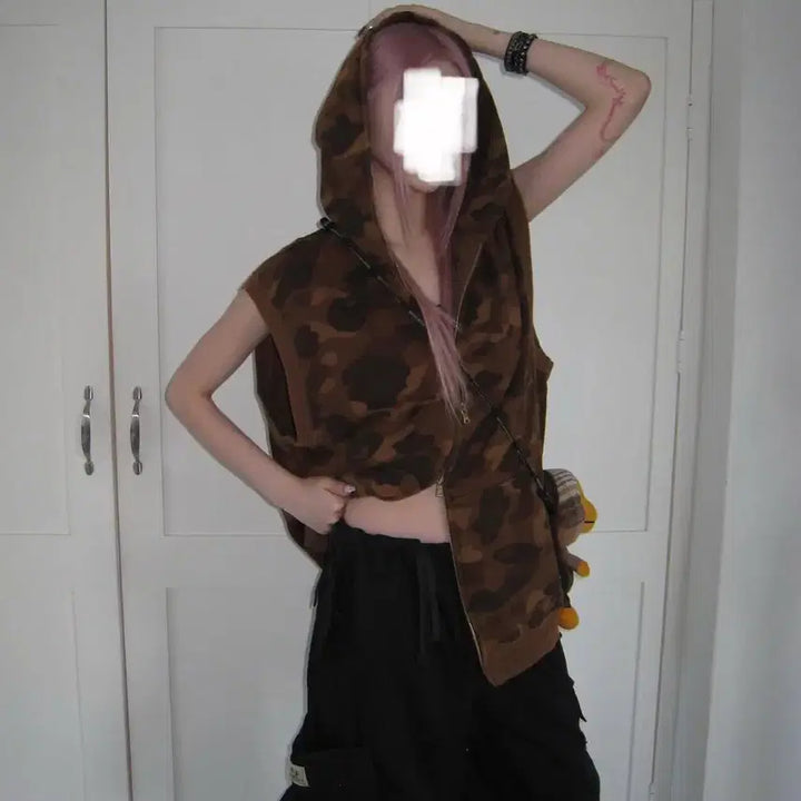 [BUNJANG] BAPE Two-Way Vest Hoodie L / 베이프 투웨이 베스트 조끼 후드집업 L 갈계 황계