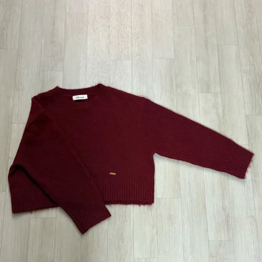 [BUNJANG] Burgundy Crop Knit L / 버건디 크롭 니트 L