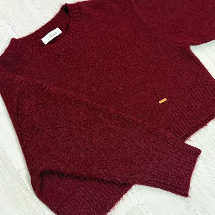 [BUNJANG] Burgundy Crop Knit L / 버건디 크롭 니트 L