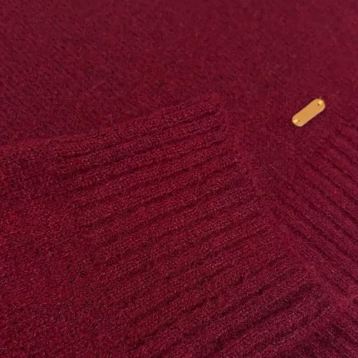 [BUNJANG] Burgundy Crop Knit L / 버건디 크롭 니트 L