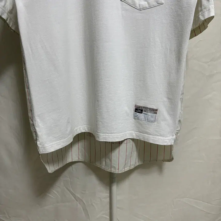 [SOLD OUT] 지유 X 미하라야스히로 레이어드 스트라이프 반팔 티셔츠/화이트, L