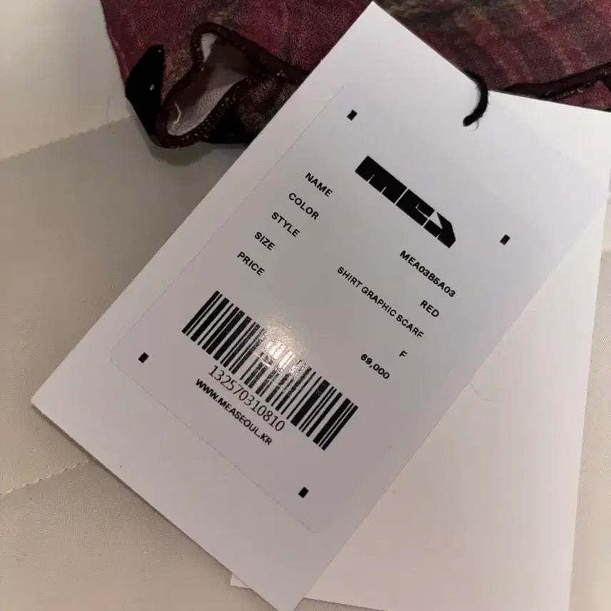 [BUNJANG] Meah Red Check Scarf / 메아 레드체크 목도리