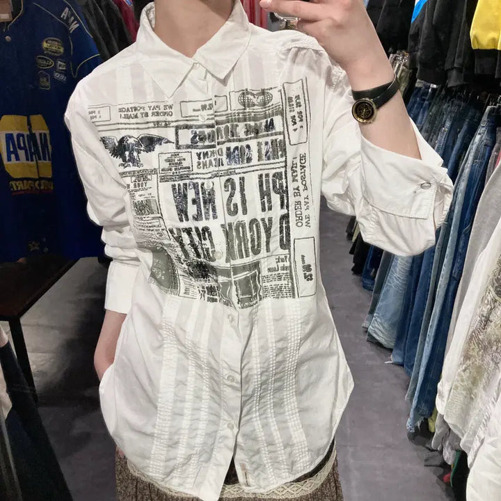 [SOLD OUT] [IM]  DKNY Jeans 그래픽 프린팅 셔츠