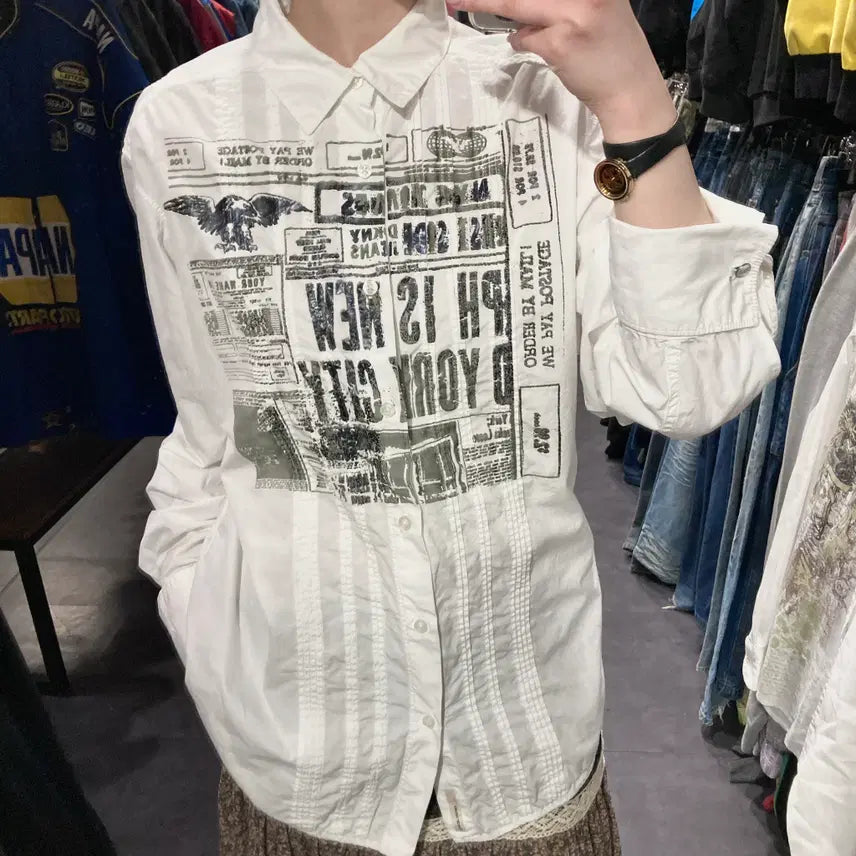 [SOLD OUT] [IM]  DKNY Jeans 그래픽 프린팅 셔츠