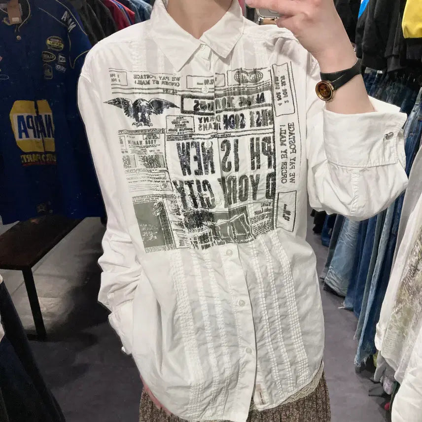 [SOLD OUT] [IM]  DKNY Jeans 그래픽 프린팅 셔츠