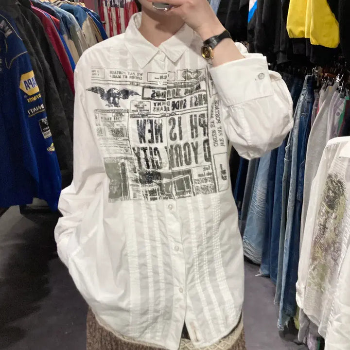 [SOLD OUT] [IM]  DKNY Jeans 그래픽 프린팅 셔츠