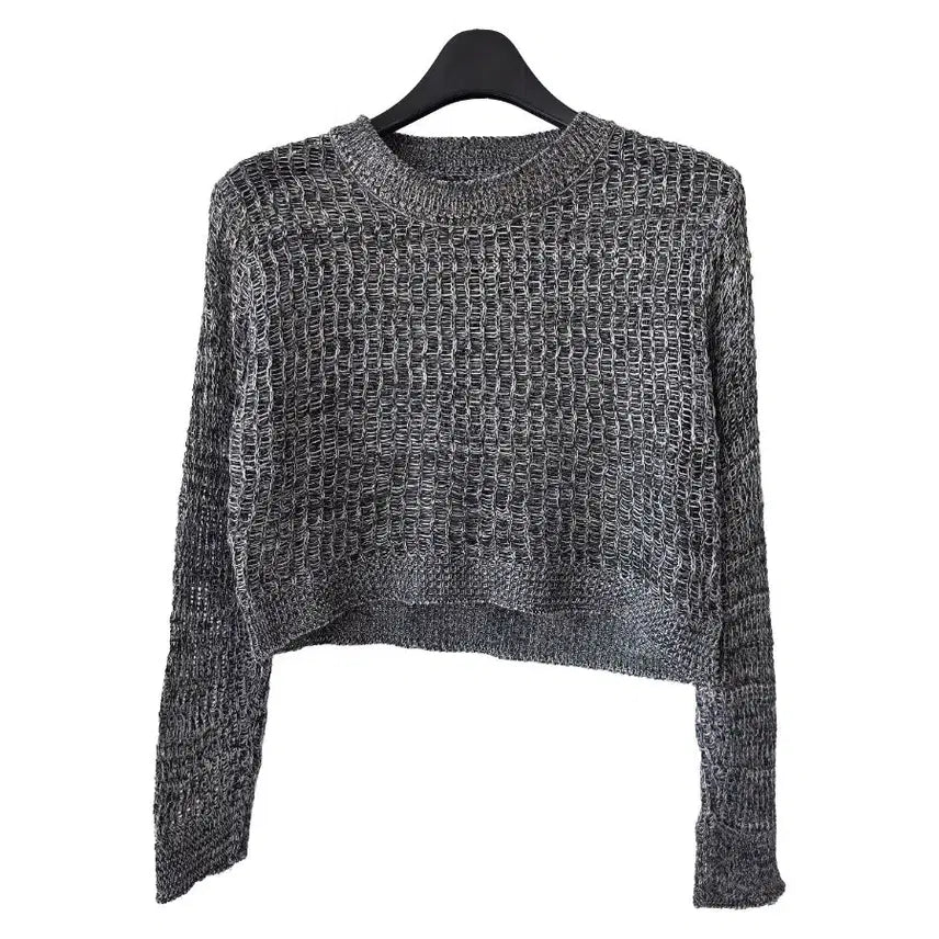 [BUNJANG] Gray Crop Knit Top / 44-66)그레이 크롭니트/새제품
