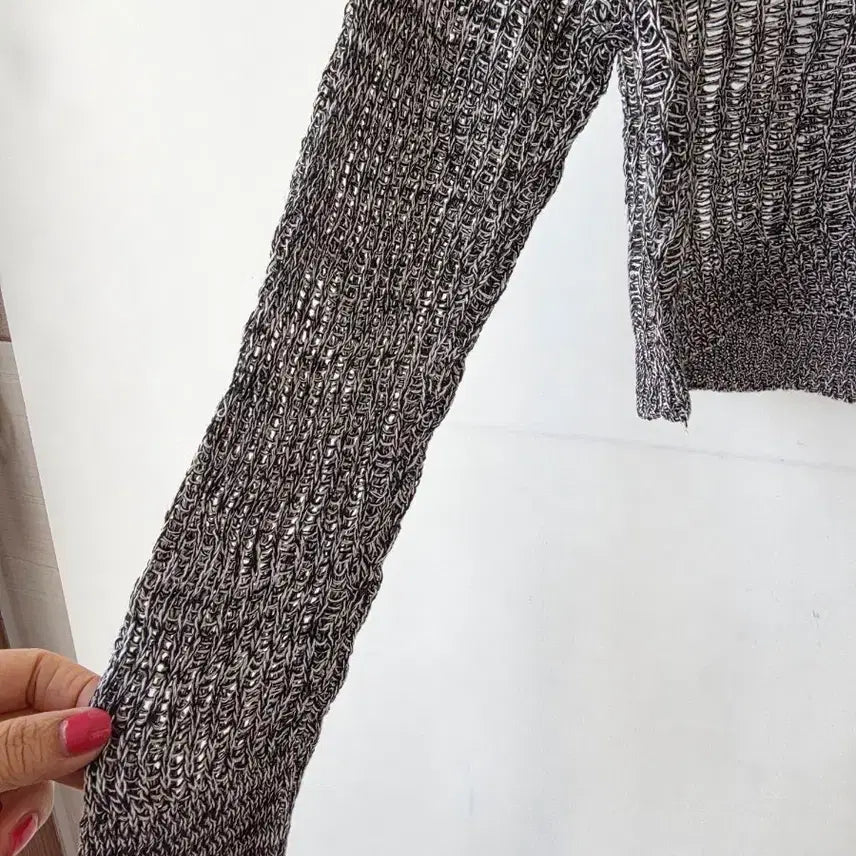 [BUNJANG] Gray Crop Knit Top / 44-66)그레이 크롭니트/새제품