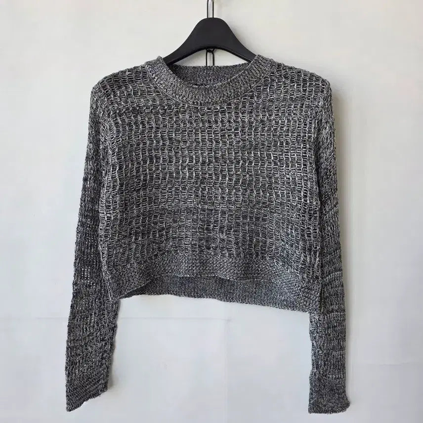 [BUNJANG] Gray Crop Knit Top / 44-66)그레이 크롭니트/새제품