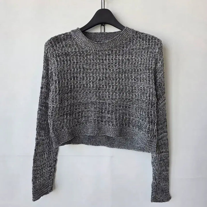 [BUNJANG] Gray Crop Knit Top / 44-66)그레이 크롭니트/새제품