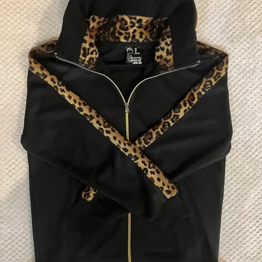 [BUNJANG] Leopard Print Black Jersey / 호피 레오파드 블랙 져지