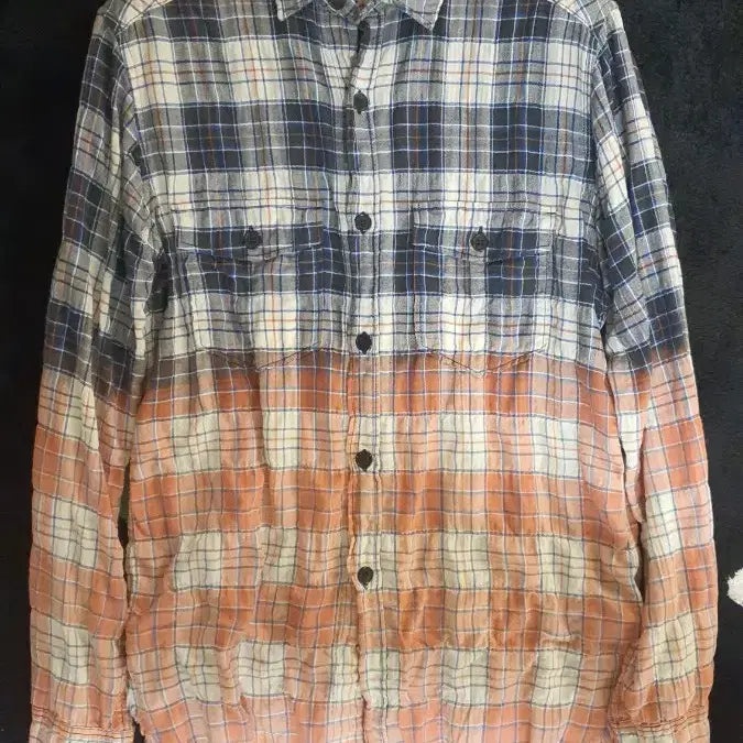 [BUNJANG] Saint Laurent Surf Sound Two-Tone Distressed Shirt / 생로랑 서프사운드 투톤 디스 셔츠