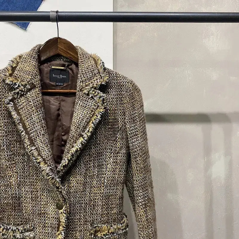 [BUNJANG] Izzatbaba Women's Wool Blazer Tweed Jacket / (85) 아이잗바바 여성 캐주얼 울 블레이저 트위드 자켓