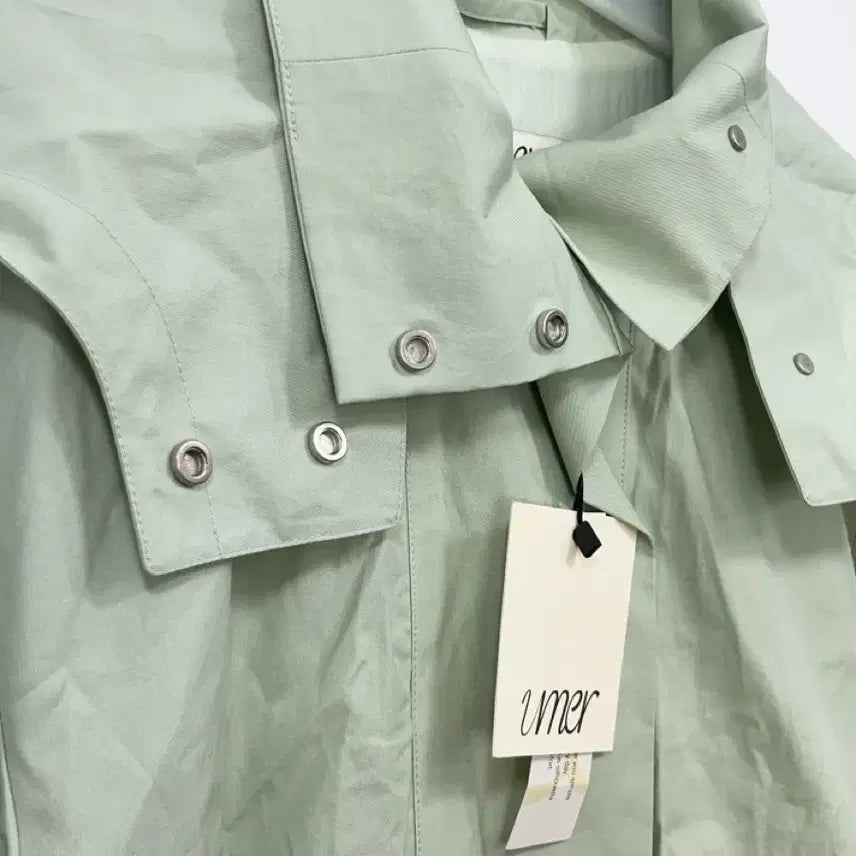 [BUNJANG] YUMER Hooded String Trench Long Jumper Mint / (여성,free) 유메르 후드 스트링 트렌치 롱 점퍼 민트 0306-1