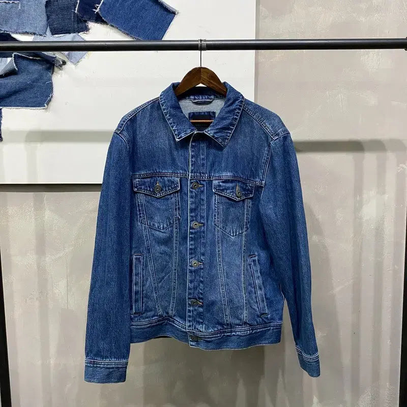 [BUNJANG] Giordano Two-Pocket Denim Trucker Jacket / (105) 지오다노 캐주얼 투포켓 데님 트러커 청자켓