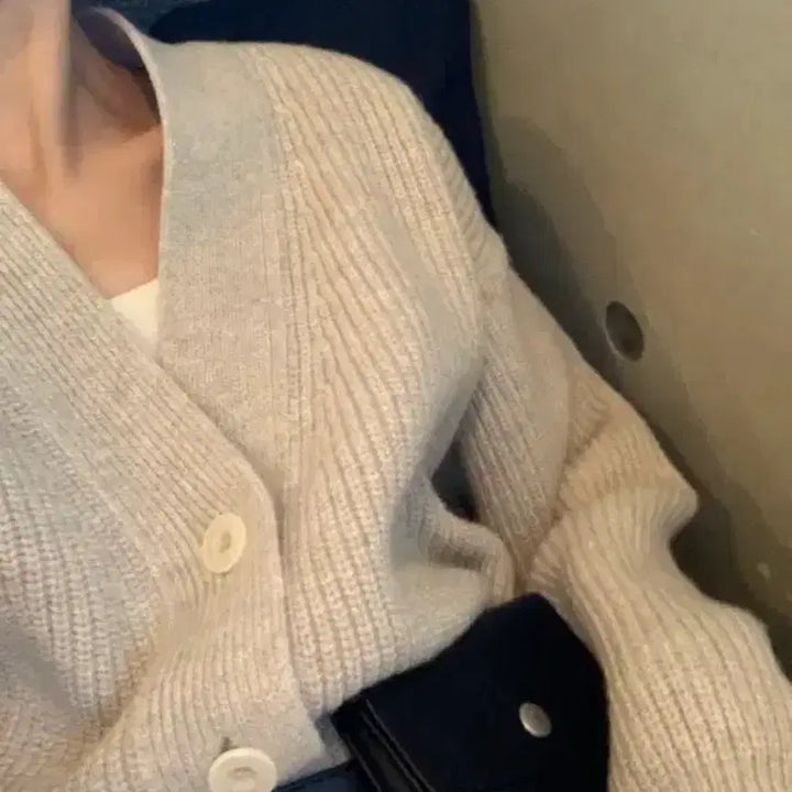 [BUNJANG] Onz Loose Hacci Wool Cardigan - Gray / 온스 루즈 하찌 울 가디건 그레이