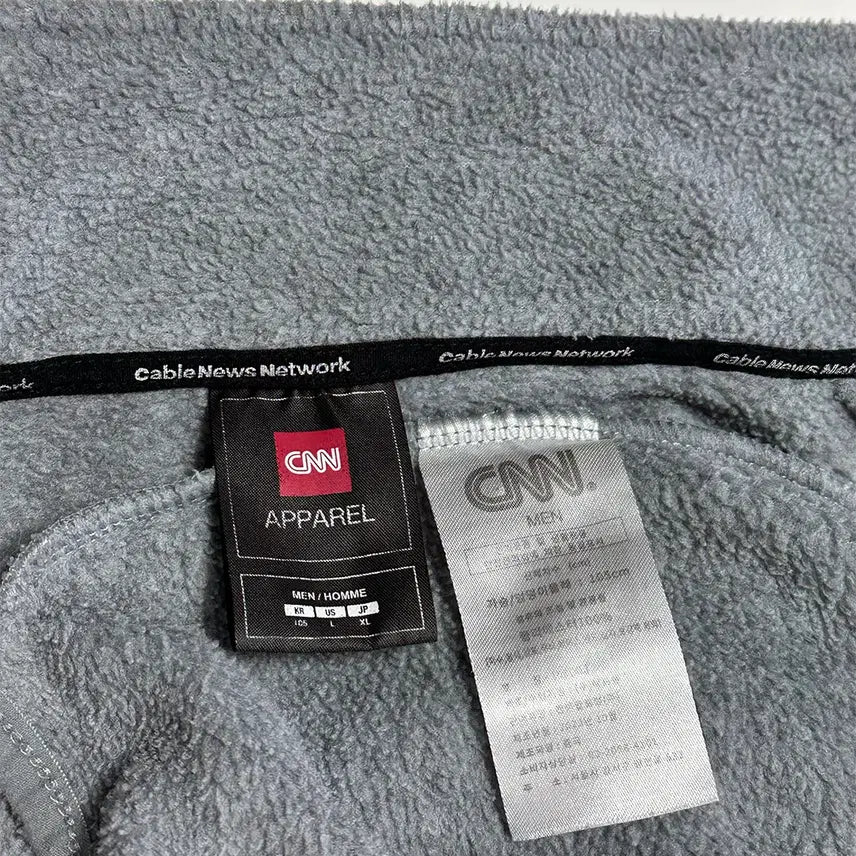 [BUNJANG] CNN Fleece Gray Jacket / CNN 후리스 그레이