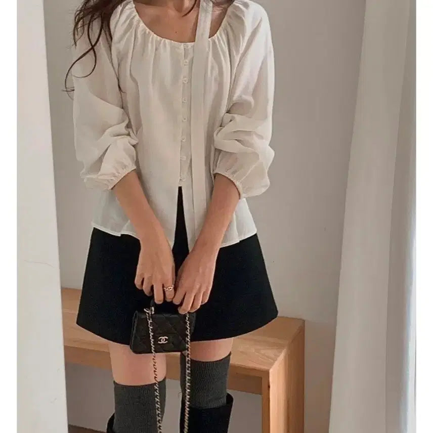 [BUNJANG] Miel Mute Wool Blouse / 구해요) 미엘 miel 뮤트 울 블라우스