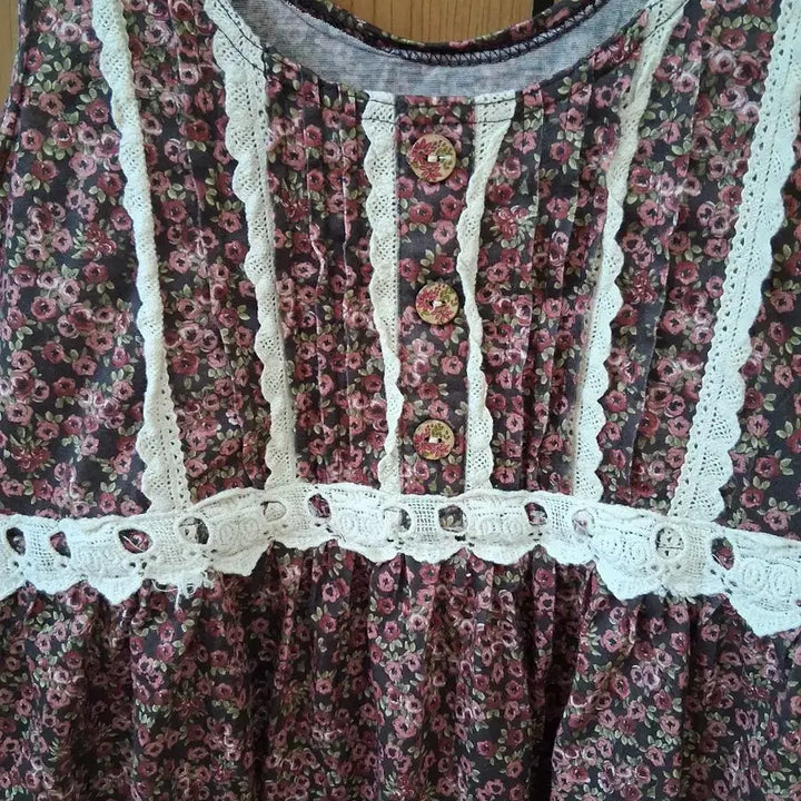 [BUNJANG] Floral Lace Vintage Style Camisole / 꽃무늬 플라워 레이스 빈티지 스타일 나시 모리걸