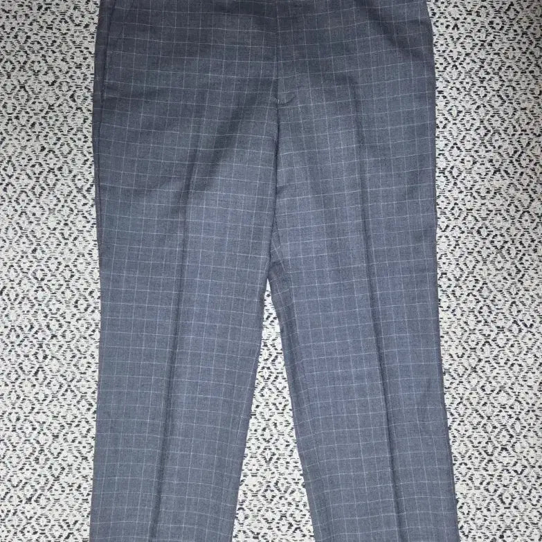 [BUNJANG] Marie Claire Homme Check Wool Slacks - Grey / 마리끌레르 옴므 체크 울 슬랙스 그레이 32~34