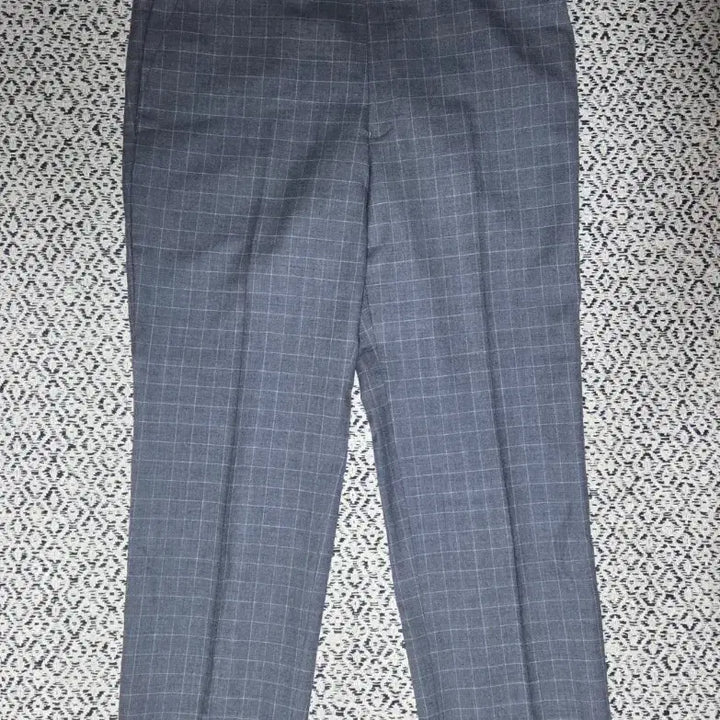 [BUNJANG] Marie Claire Homme Check Wool Slacks - Grey / 마리끌레르 옴므 체크 울 슬랙스 그레이 32~34