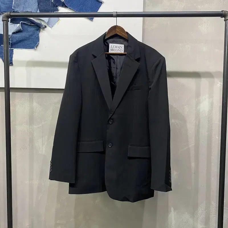 [BUNJANG] Remainsecond Casual Black Blazer Jacket / (105) 리메인세컨드 캐주얼 블랙 블레이저 자켓
