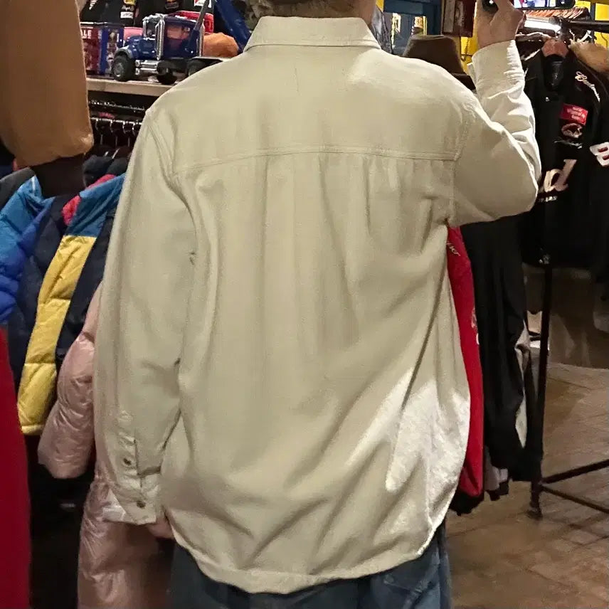 [BUNJANG] Calvin Klein Corduroy Shirt White / [HI] 캘빈클라인 코듀로이 셔츠 화이트