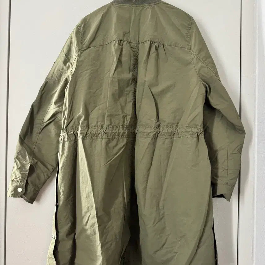 [BUNJANG] Khaki Long Bomber Jacket / 카키 롱 봄버 자켓