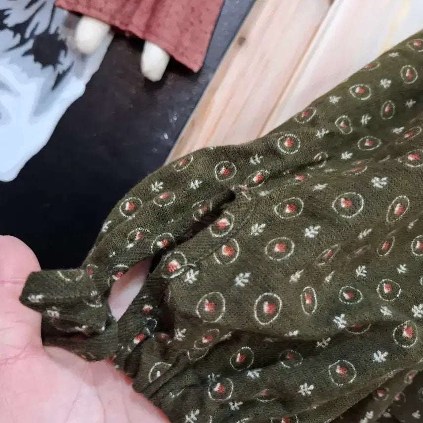 [BUNJANG] Floral Pattern Sleeve Ribbon Long Dress / 플라워 패턴 소매 리본 롱 원피스