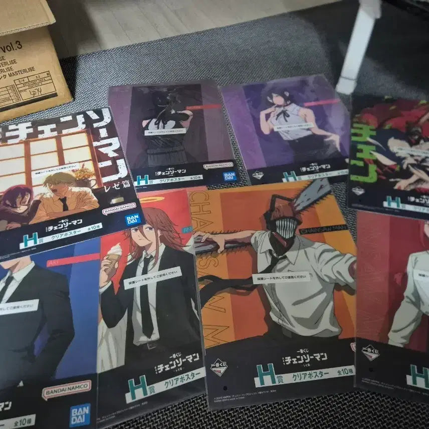 [BUNJANG] Chainsaw Man H Prize Clear Poster Bundle Set / 체인소맨 제일복권 H상 클리어 포스터 사진에있는거 일괄 판매
