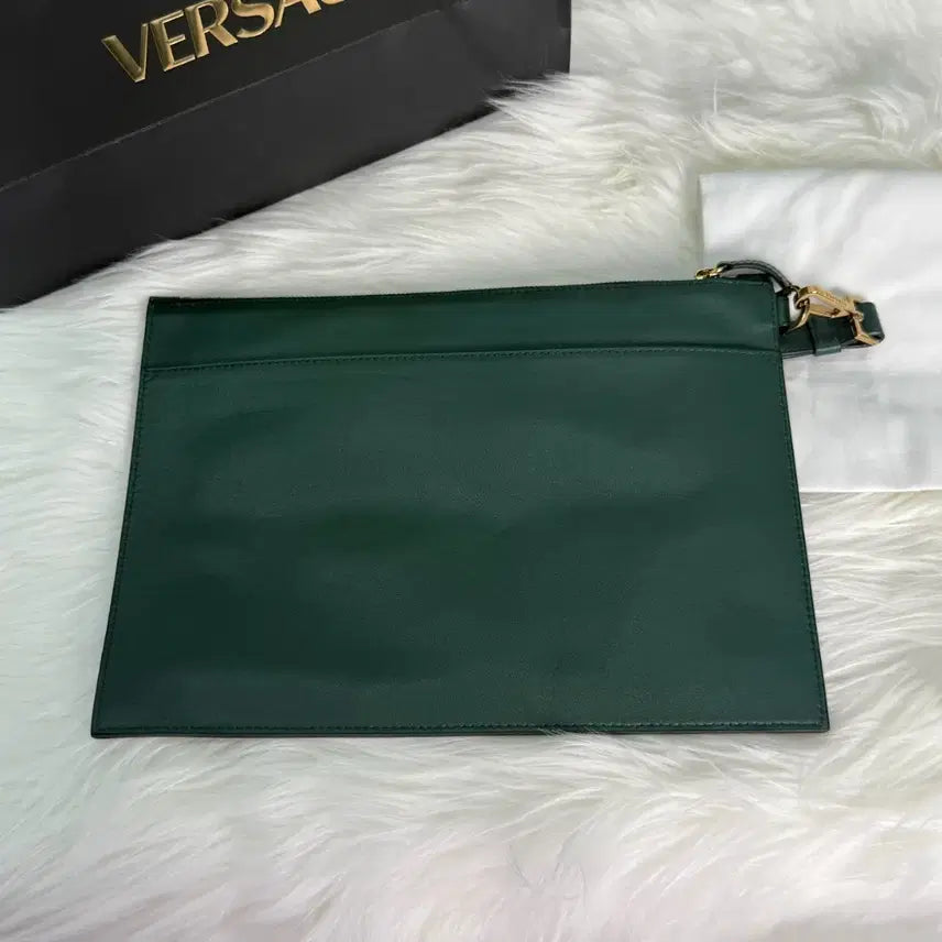 [BUNJANG] Versace Clutch Bag Green Full Set / 베르사체 클러치 백 그린 풀세트