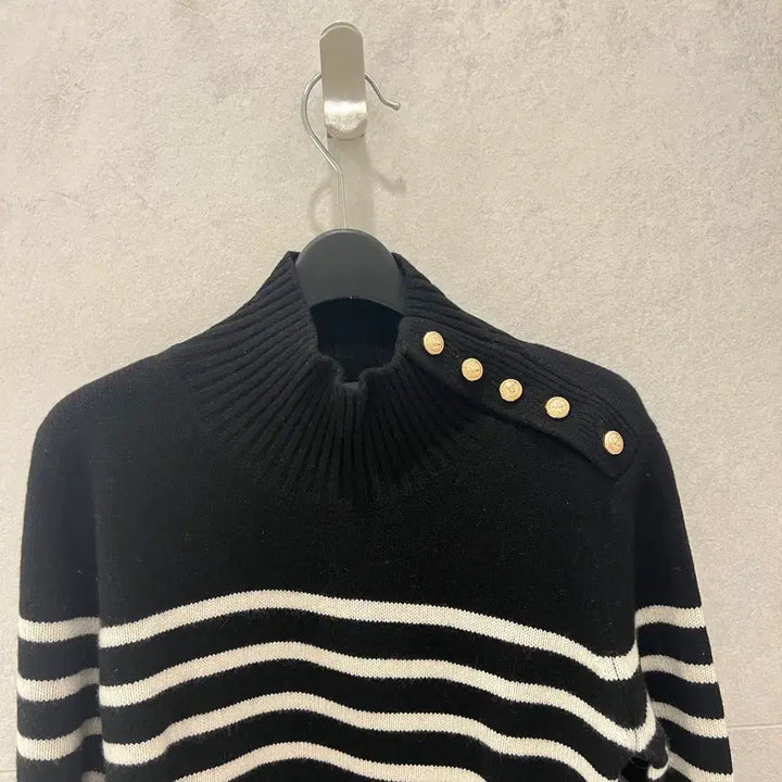 [BUNJANG] Maje Stripe Knit Sweater / 마쥬 스트라이프 니트 블랙