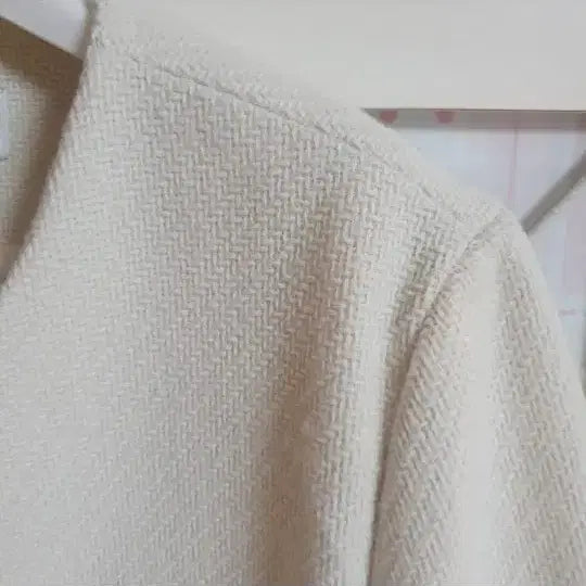 [BUNJANG] Laurier Tweed Collarless Jacket Ivory / Laurier 트위드 노카라 자켓 아이보리/55-66