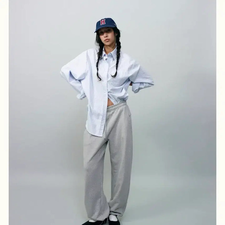 [BUNJANG] Ribbonbit Oxford Striped Shirt - Pink / 리본빛 옥스포드 스트라이프 셔츠 핑크 ribbonbit shirt