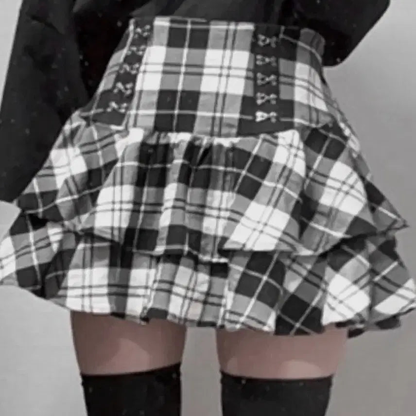 [BUNJANG] MA*RS Corset-style Mini Check Skirt / 교판) 마즈 코르셋풍 미니 체크 스커트 양산형 지뢰계 마즈프리메로 양지뢰