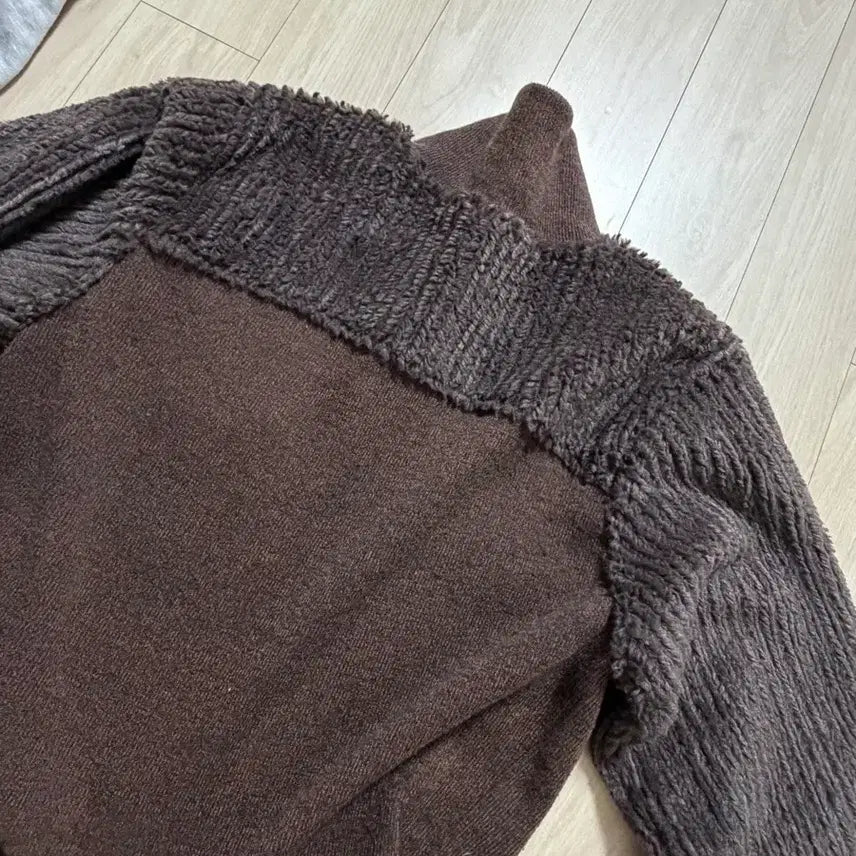 [BUNJANG] Brown Two-Way Zip-Up Jacket / 브라운 투웨이 집업 포켓