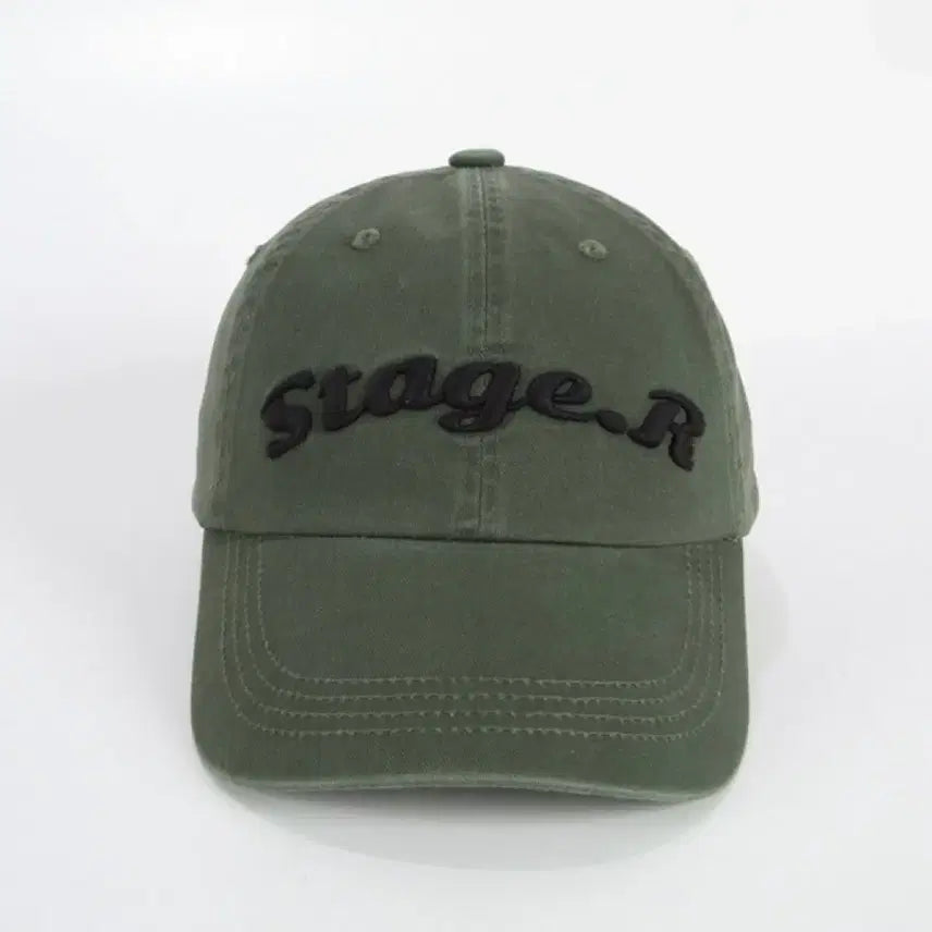 [SOLD OUT] 스테이지알 Stage.R 볼륨 로고 워싱 볼캡 카키 OS