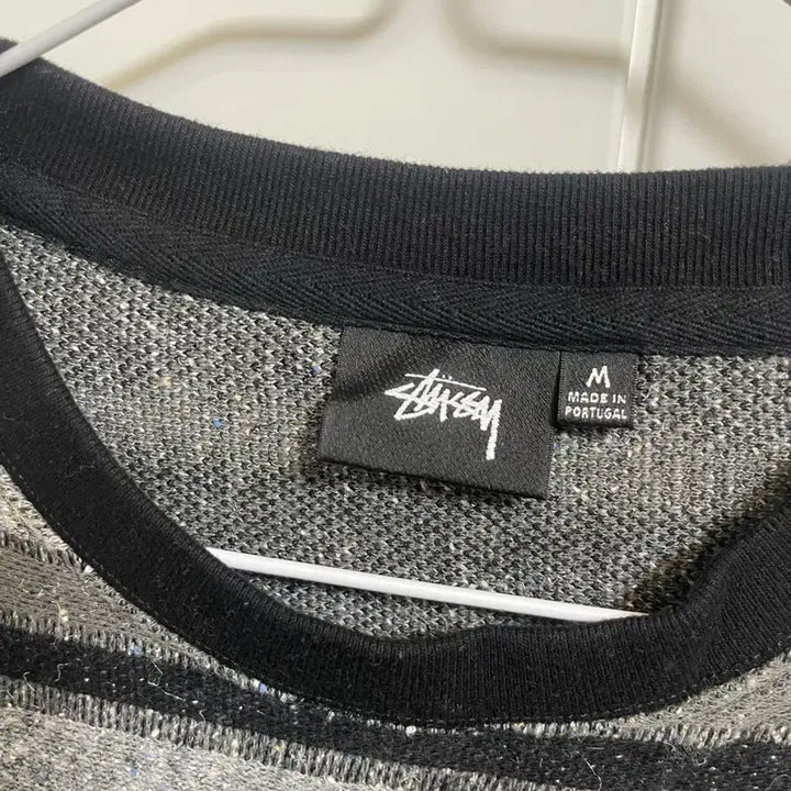 [BUNJANG] Stussy Black Gray Stripe Sleeve T-shirt M / 스투시 블랙 그레이 스트라이프 슬리브 티셔츠 M